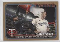 Checklist - Correa Shower (Lopez Douses Correa After Win) #/2,024