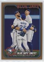 Checklist - Blue Jays United! (Outfield Hug Becomes a Staple of Victory) #/2,024
