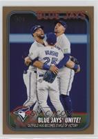 Checklist - Blue Jays United! (Outfield Hug Becomes a Staple of Victory) #/2,024