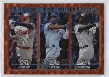 2024 Topps Series 1 - [Base] - Orange Crackle Foil #179 - League Leaders - Shohei Ohtani, Adolis García, Luis Robert Jr. /299