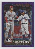 Checklist - Elites of the Game (Ohtani and Betts Share a Hug Mid-Game) #/799