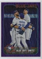 Checklist - Blue Jays United! (Outfield Hug Becomes a Staple of Victory) #/799