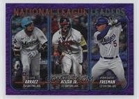 League Leaders - Luis Arraez, Ronald Acuña Jr., Freddie Freeman #/799