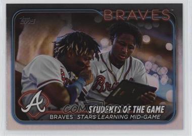 2024 Topps Series 1 - [Base] - Rainbow Foil #70 - Checklist - Students of the Game (Braves Stars Learning Mid-Game)