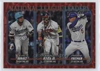 League Leaders - Luis Arraez, Ronald Acuña Jr., Freddie Freeman #/199