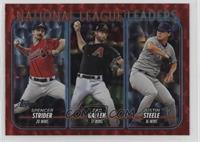 League Leaders - Justin Steele, Zac Gallen, Spencer Strider #/199