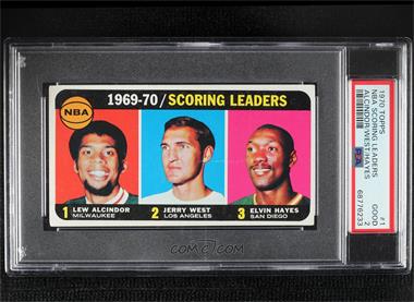 1970-71 Topps - [Base] #1 - League Leaders - Lew Alcindor, Jerry West, Elvin Hayes [PSA 2 GOOD]