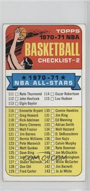 1970-71 Topps - [Base] #101.1 - Checklist ("1970-71" NBA All-Stars in Black on Front)