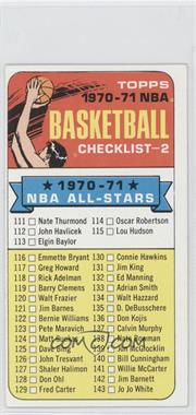 1970-71 Topps - [Base] #101.1 - Checklist ("1970-71" NBA All-Stars in Black on Front) [Noted]