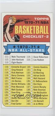 1970-71 Topps - [Base] #101.1 - Checklist ("1970-71" NBA All-Stars in Black on Front)