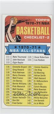 1970-71 Topps - [Base] #101.1 - Checklist ("1970-71" NBA All-Stars in Black on Front)