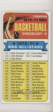 1970-71 Topps - [Base] #101.1 - Checklist ("1970-71" NBA All-Stars in Black on Front)