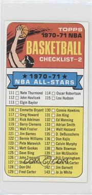 1970-71 Topps - [Base] #101.1 - Checklist ("1970-71" NBA All-Stars in Black on Front)