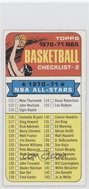 1970-71 Topps - [Base] #101.1 - Checklist ("1970-71" NBA All-Stars in Black on Front)