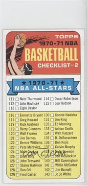 1970-71 Topps - [Base] #101.1 - Checklist ("1970-71" NBA All-Stars in Black on Front)