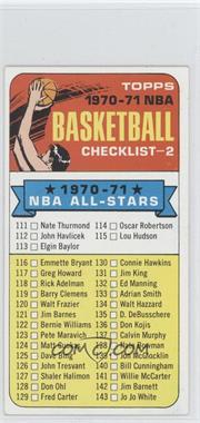 1970-71 Topps - [Base] #101.1 - Checklist ("1970-71" NBA All-Stars in Black on Front) [Good to VG‑EX]