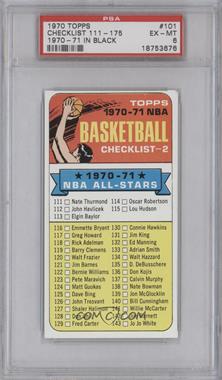 1970-71 Topps - [Base] #101.1 - Checklist ("1970-71" NBA All-Stars in Black on Front) [PSA 6 EX‑MT]