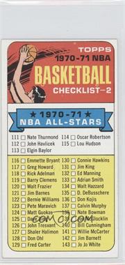 1970-71 Topps - [Base] #101.1 - Checklist ("1970-71" NBA All-Stars in Black on Front)