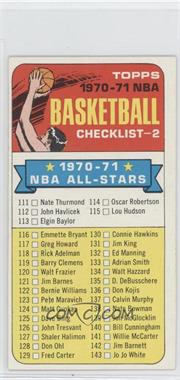 1970-71 Topps - [Base] #101.2 - Checklist ("1970-71" NBA All-Stars in White on Front)