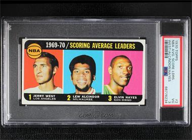 1970-71 Topps - [Base] #2 - League Leaders - Jerry West, Lew Alcindor, Elvin Hayes [PSA 3 VG]
