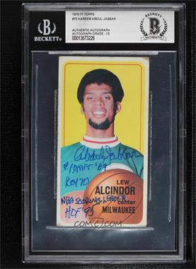 1970-71 Topps - [Base] #75 - Lew Alcindor [BAS BGS Authentic]
