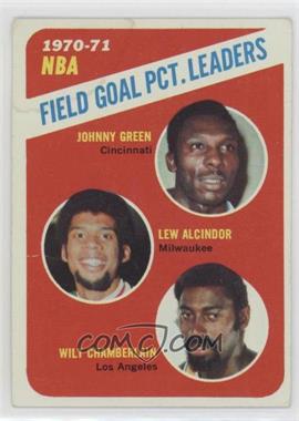1971-72 Topps - [Base] #140 - League Leaders - Johnny Green, Lew Alcindor, Wilt Chamberlain [Poor to Fair]