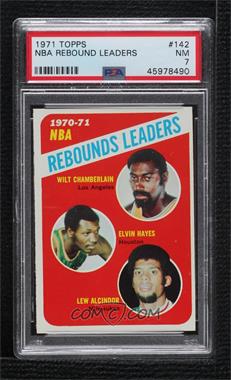 1971-72 Topps - [Base] #142 - League Leaders - Wilt Chamberlain, Elvin Hayes, Kareem Abdul-Jabbar [PSA 7 NM]