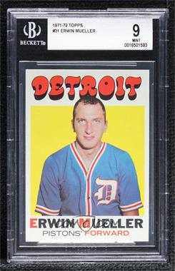 1971-72 Topps - [Base] #31 - Erwin Mueller [BGS 9 MINT]