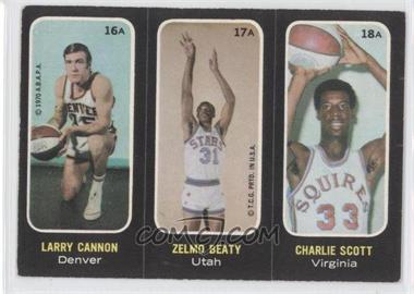 1971-72 Topps - Trios Stickers #16A-17A-18A - Larry Cannon, Zelmo Beaty, Charlie Scott