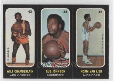 1971-72 Topps - Trios Stickers #43-44-45 - Wilt Chamberlain, Gus Johnson, Norm Van Lier