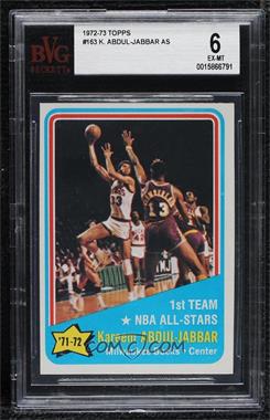 1972-73 Topps - [Base] #163 - Kareem Abdul-Jabbar [BVG 6 EX‑MT]