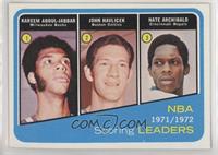 Kareem Abdul-Jabbar, John Havlicek, Tiny Archibald