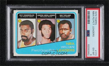 1972-73 Topps - [Base] #173 - Wilt Chamberlain, Kareem Abdul-Jabbar, Walt Bellamy [PSA 6 EX‑MT]