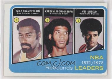 1972-73 Topps - [Base] #175 - Wilt Chamberlain, Kareem Abdul-Jabbar, Wes Unseld