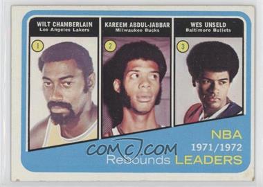 1972-73 Topps - [Base] #175 - Wilt Chamberlain, Kareem Abdul-Jabbar, Wes Unseld