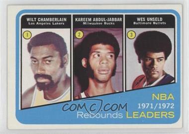 1972-73 Topps - [Base] #175 - Wilt Chamberlain, Kareem Abdul-Jabbar, Wes Unseld