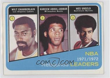 1972-73 Topps - [Base] #175 - Wilt Chamberlain, Kareem Abdul-Jabbar, Wes Unseld