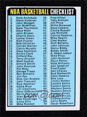 1973-74 Topps - [Base] #121 - Checklist - Cards 1-176