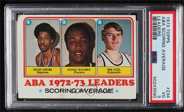 1973-74 Topps - [Base] #234 - League Leaders - Julius Erving, George McGinnis, Dan Issel [PSA 3 VG]