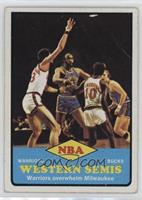 NBA Western Semis - Nate Thurmond, Kareem Abdul-Jabbar, Rick Barry, Bob Dandrid…