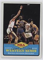 NBA Western Semis - Nate Thurmond, Kareem Abdul-Jabbar, Rick Barry, Bob Dandrid…