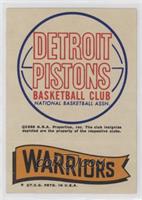 Detroit Pistons, Golden State Warriors