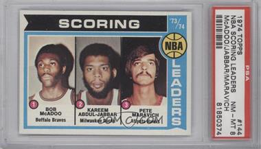 1974-75 Topps - [Base] #144 - Bob McAdoo, Kareem Abdul-Jabbar, Pete Maravich [PSA 8 NM‑MT]