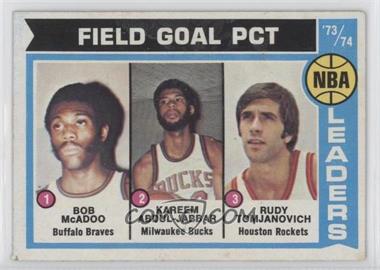 1974-75 Topps - [Base] #146 - Bob McAdoo, Kareem Abdul-Jabbar, Rudy Tomjanovich