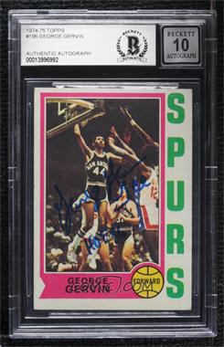 1974-75 Topps - [Base] #196 - George Gervin [BAS Authentic]
