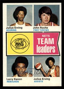 1974-75 Topps - [Base] #226 - Julius Erving, John Roche, Larry Kenon [EX MT]