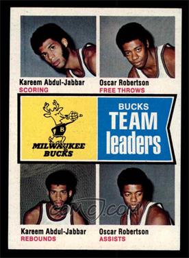 1974-75 Topps - [Base] #91 - Oscar Robertson, Kareem Abdul-Jabbar [EX MT]