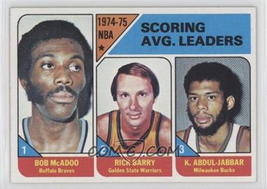 1975-76 Topps - [Base] #1 - League Leaders - Bob McAdoo, Rick Barry, Kareem Abdul-Jabbar