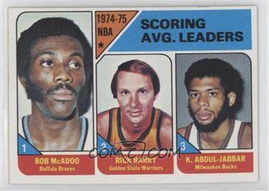 1975-76 Topps - [Base] #1 - League Leaders - Bob McAdoo, Rick Barry, Kareem Abdul-Jabbar