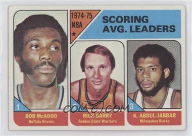 1975-76 Topps - [Base] #1 - League Leaders - Bob McAdoo, Rick Barry, Kareem Abdul-Jabbar